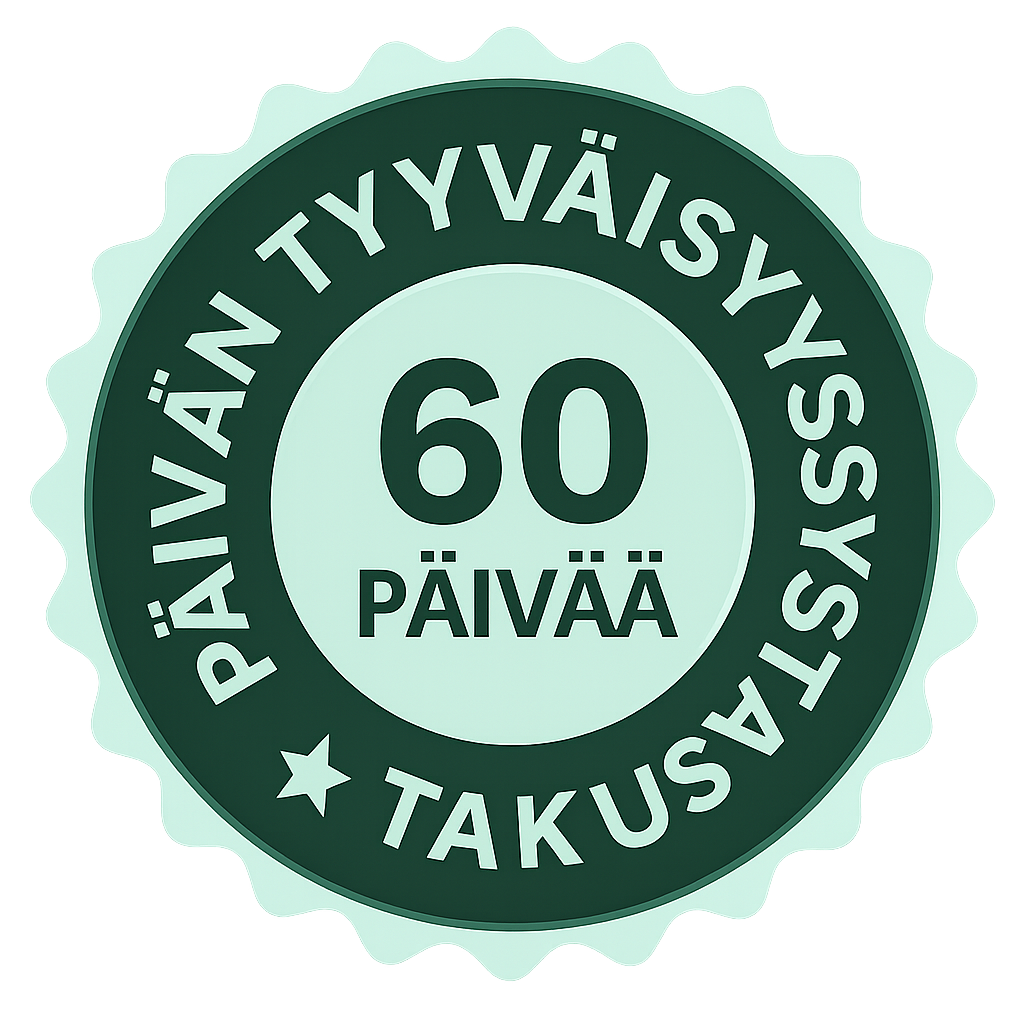 60 päivän rahat takaisin -takuu